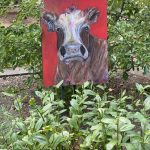 ©Kim Hicks,20x30x2 inches, Acrylic Painting, Whimsical Cow Series, Ms. Daisy  $300.00 CA